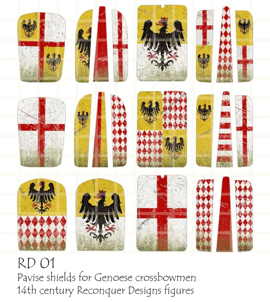Genoese Pavise Shields - every design on the sheet