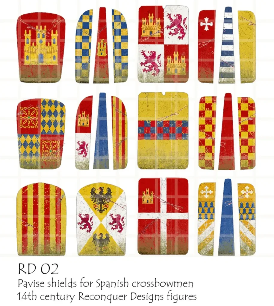 Spanish Pavise Shields - every design on the sheet