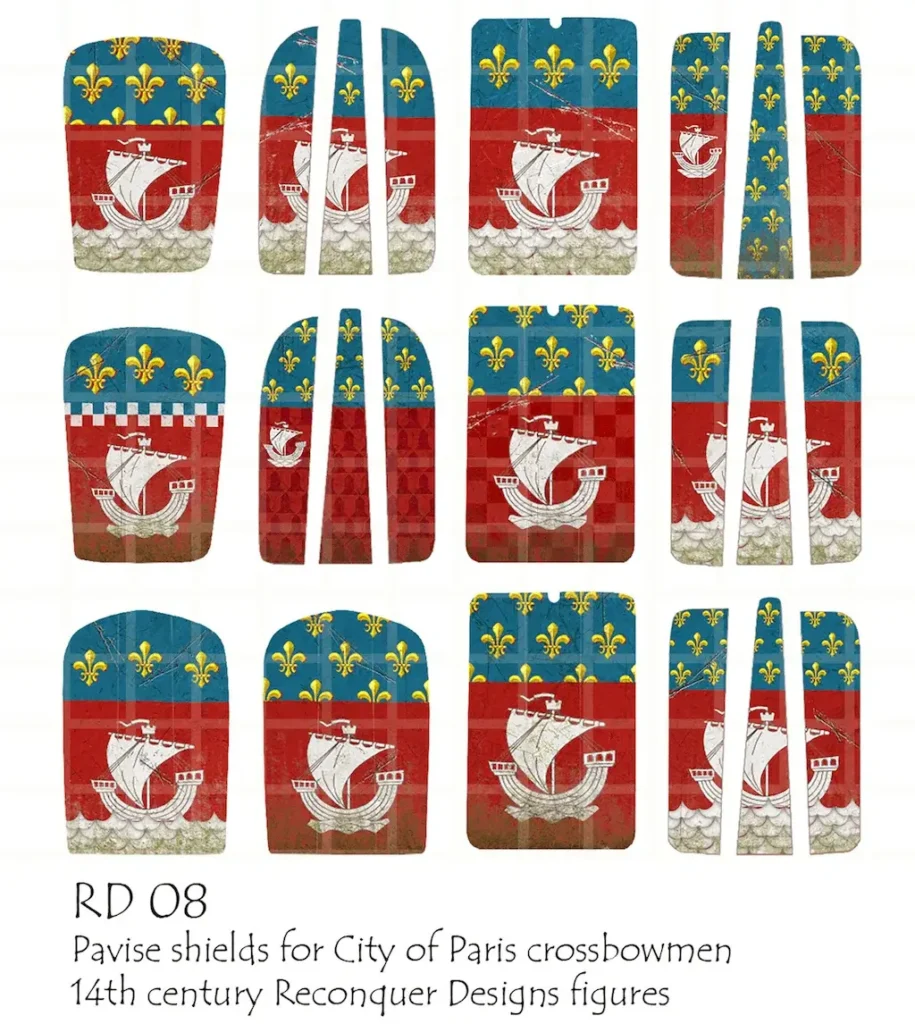 City of Paris Pavise Shields - every design on the sheet