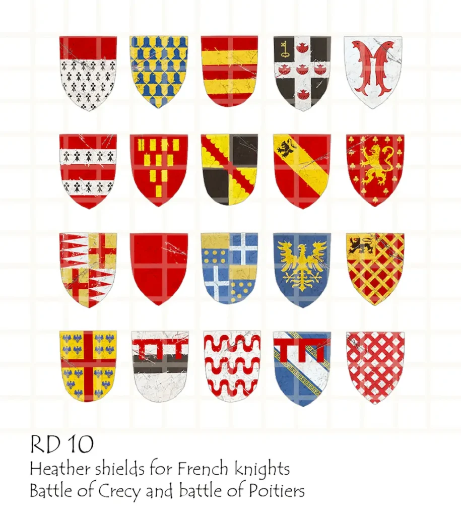 French Heater Shields - every design on the sheet