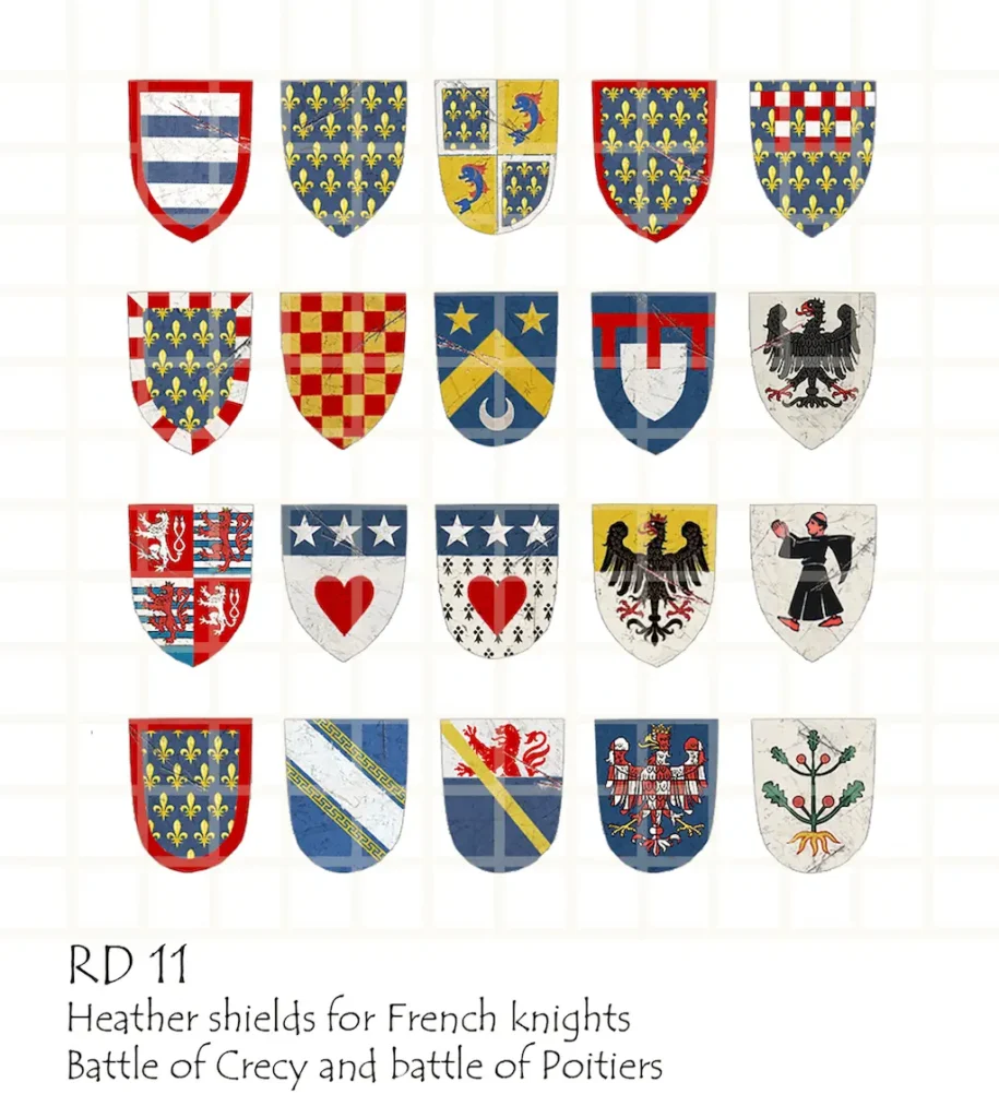 French Heater Shields - every design on the sheet