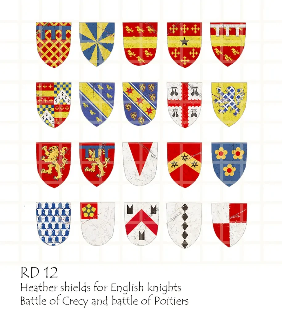 English Heater Shields - every design on the sheet