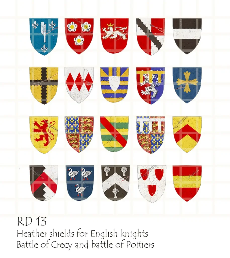 English Heater Shields - every design on the sheet