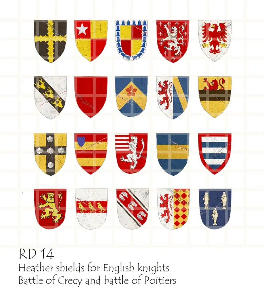 English Heater Shields - every design on the sheet