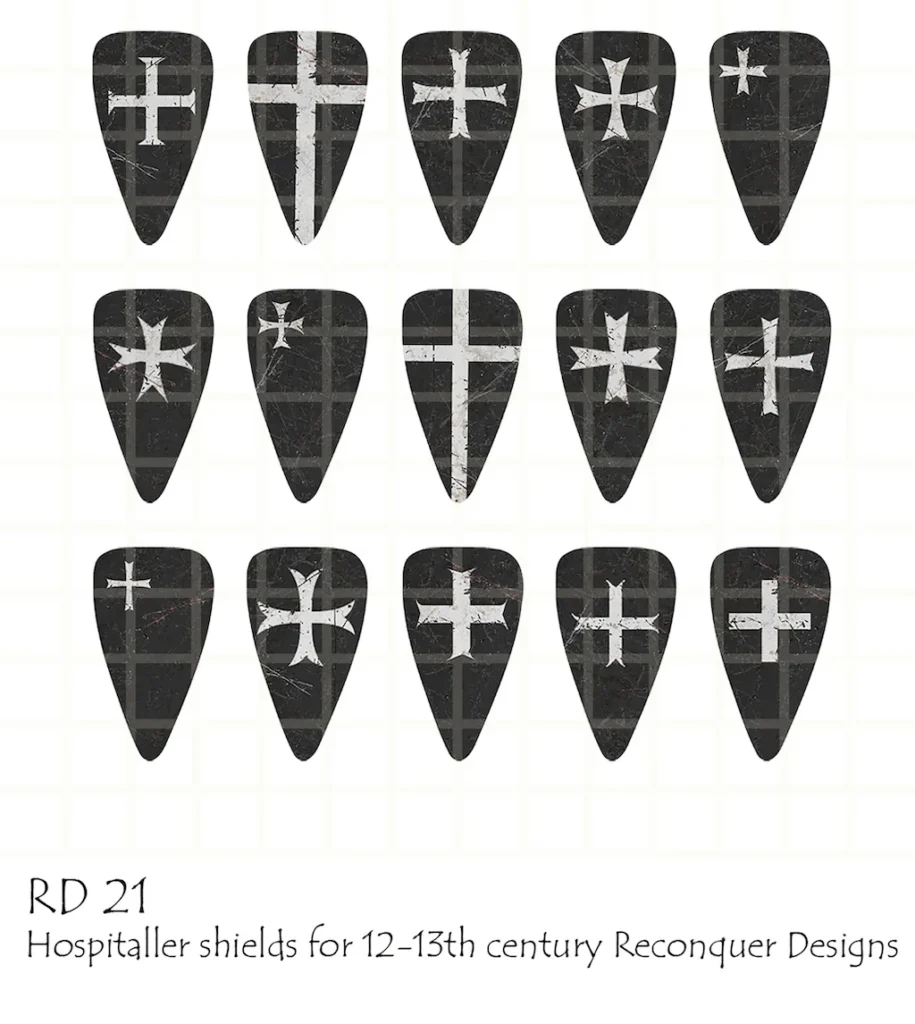 Hospitaller Shields - every design on the sheet