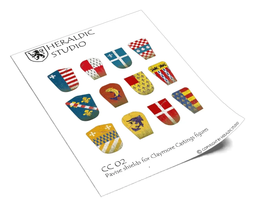 French Pavise Shields - the transfer sheet