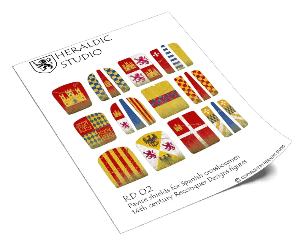 Spanish Pavise Shields - the transfer sheet
