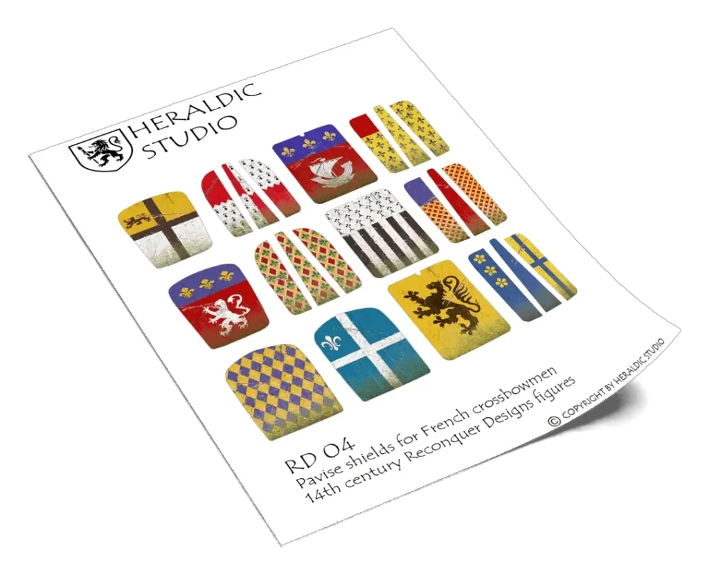 French Pavise Shields - the transfer sheet