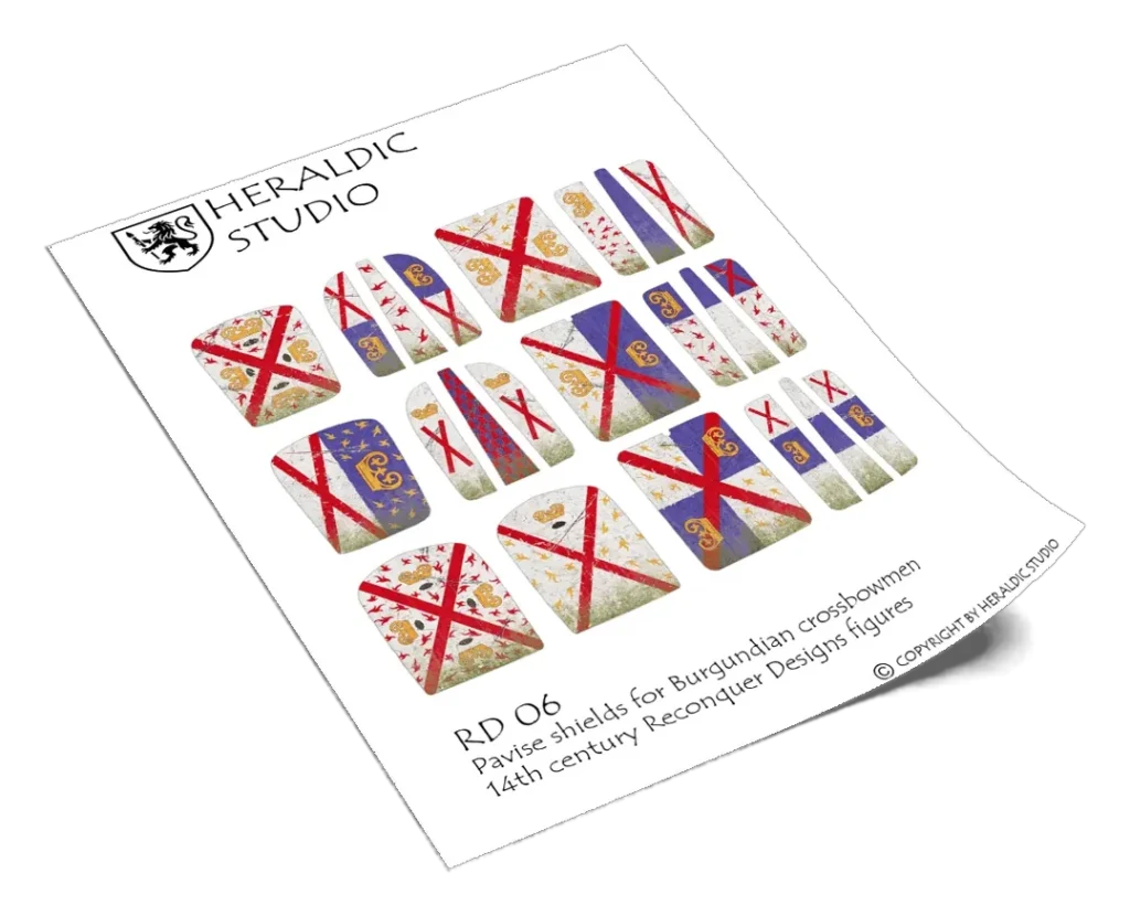 Burgundian Pavise Shields - the transfer sheet