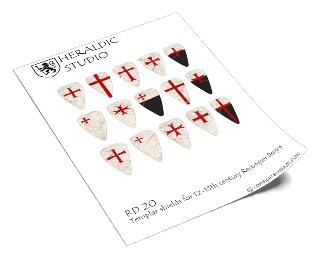Templar Shields - the transfer sheet