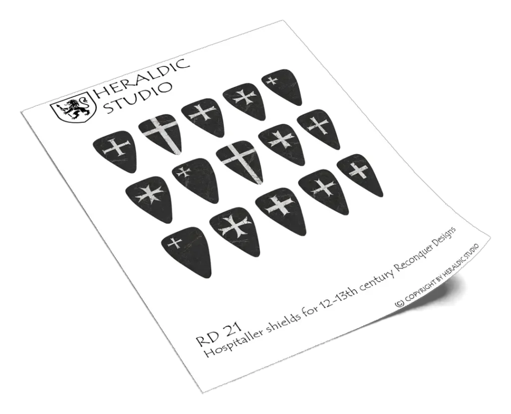 Hospitaller Shields - the transfer sheet
