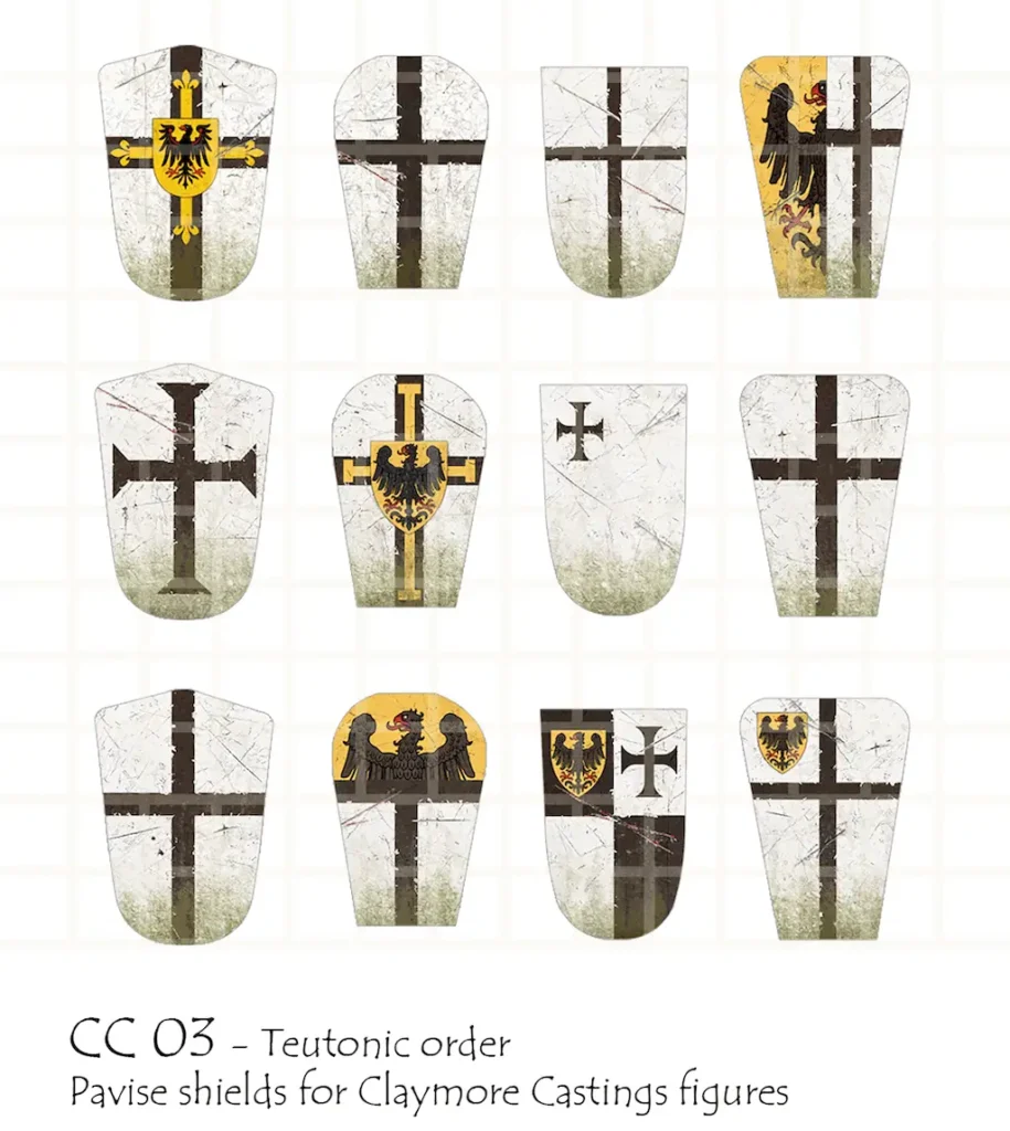 Teutonic Pavise Shields - every design on the sheet