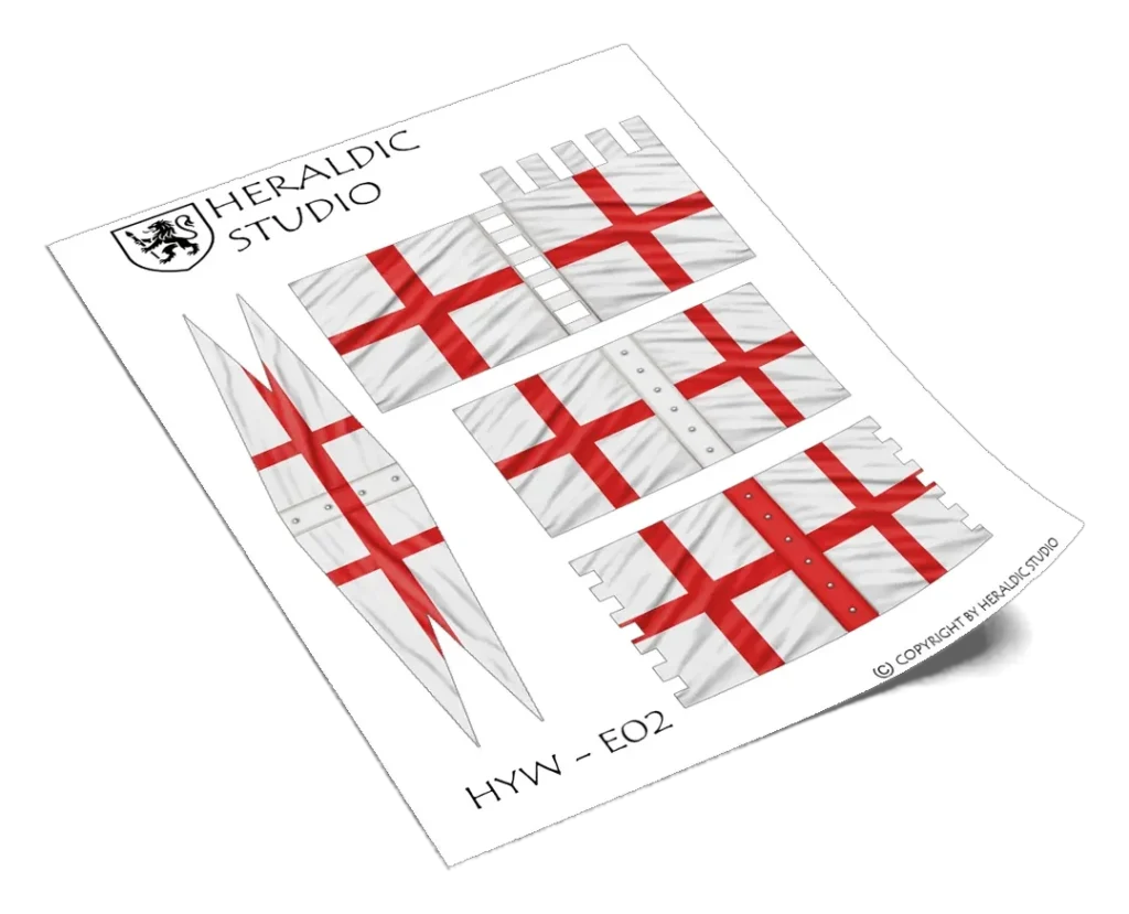 English Flags - the transfer sheet