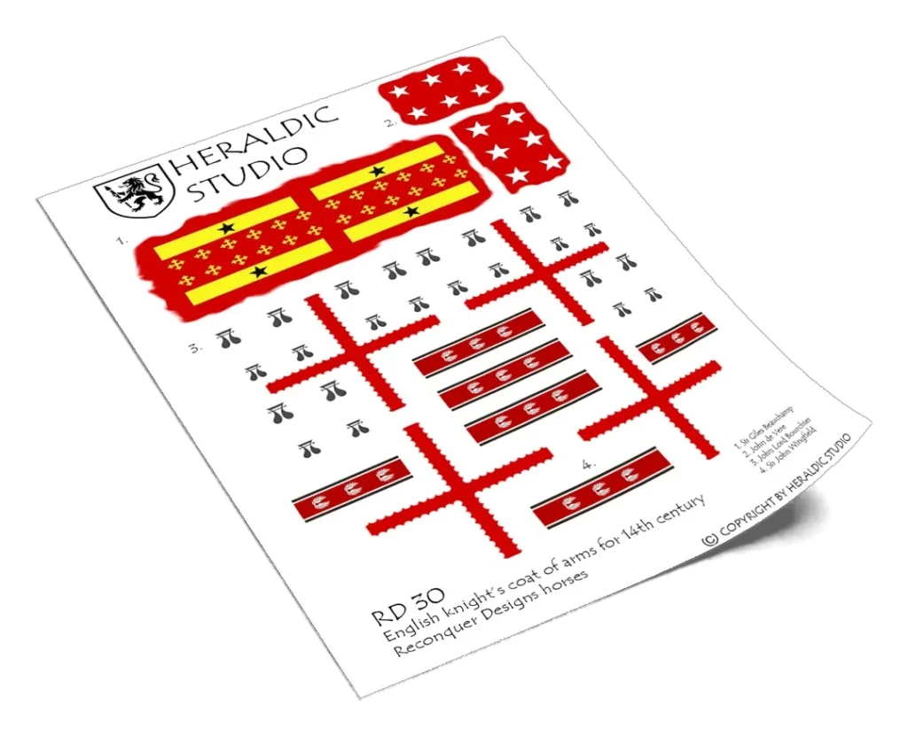 English Caparison - the transfer sheet