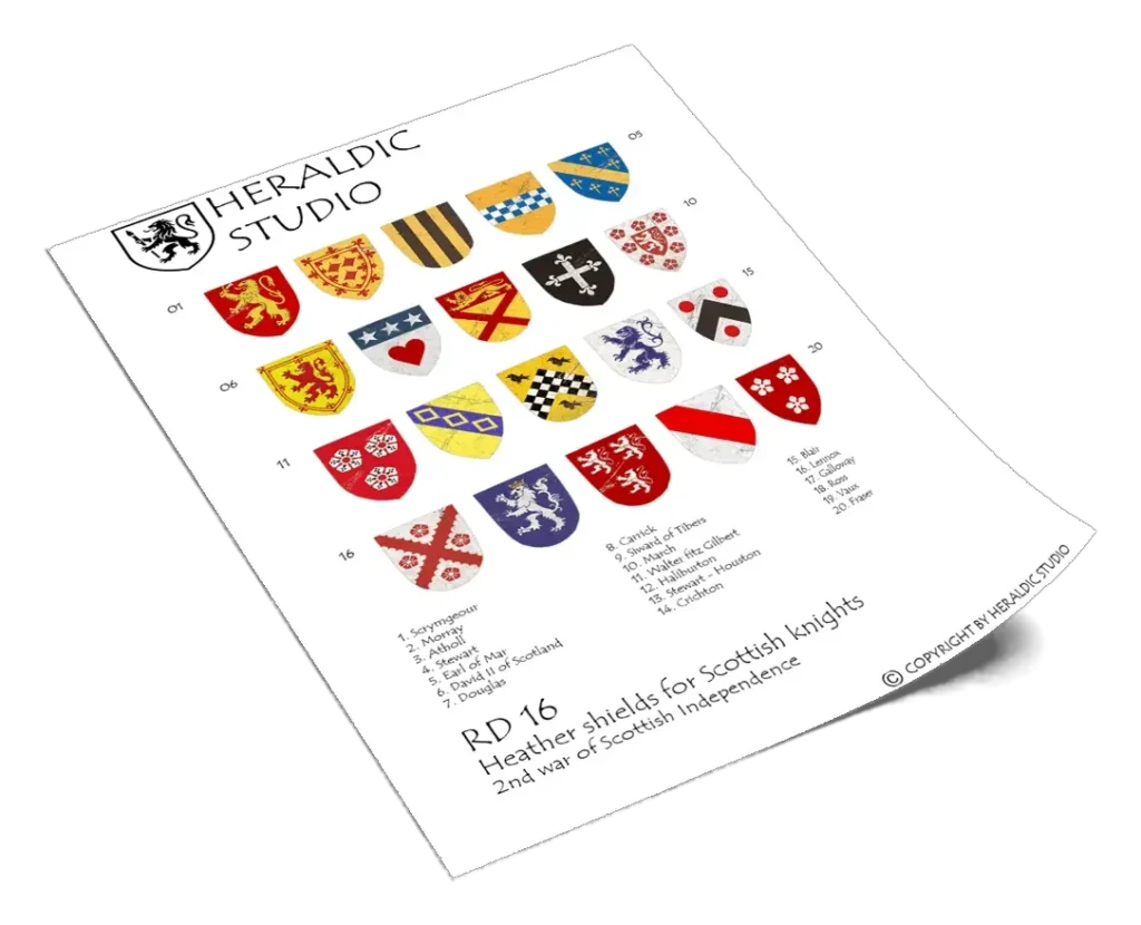 Scottish Heater Shields - the transfer sheet