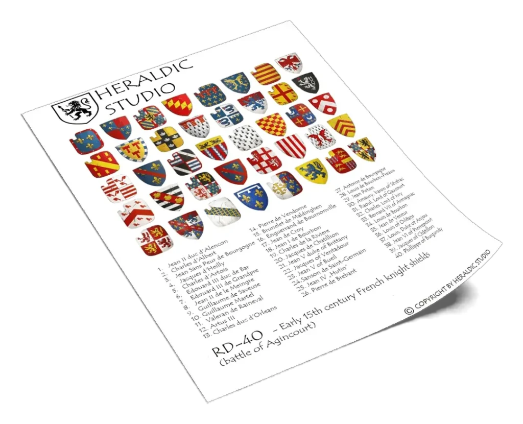French Shields - the transfer sheet